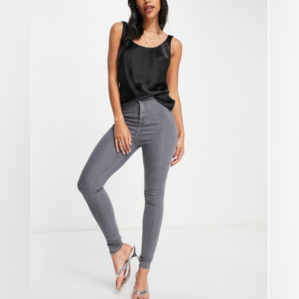 ASOS NaaNaa Womens high waisted skinny jeans in grey